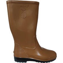 Palalı Unisex Yağmur Çizmesi Açık Kahve Termo Malzeme Kısa Tabanlı Outdoor Kullanım İçin