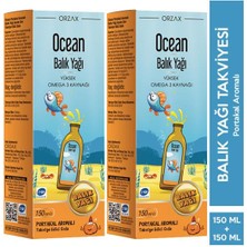 Orzax Ocean Omega 3 Portakallı Balık Yağı Şurubu 150 ml 2 Adet