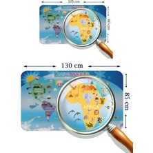 Lila Fil Lilafil Eğitici Dünya Haritası Dünya Atlası Çocuk ve Bebek Odası Duvar STICKER-3779