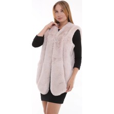 Furrier Soft Pudra Suni Kürk Yelek