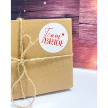 Butik Sosyetik Team Brıde Yazılı Yuvarlak Yapışkanlı Etiket 4 x 4 cm 120 Adet