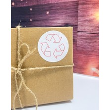 Butik Sosyetik Geri Dönüşüm Simgesi Yuvarlak Yapışkanlı Etiket 3 x 3 cm 150 Adet