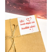Butik Sosyetik Bizi Tercih Ettiğiniz Için Teşekkür Ederiz 6 x 6 cm Yapışkanlı Etiket 100 Adet