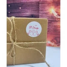 Butik Sosyetik El Emeği Yazılı El Simgeli Yuvarlak Yapışkanlı Etiket 5 x 5 cm 100 Adet