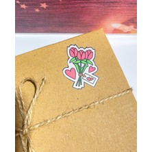 Butik Sosyetik Gül Sticker Hediye Paketi E Ticaret Özel Kesim Etiket 1 Sayfa