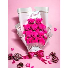 Laynear Hi Barbie Pembe Peluş Ayı Hediye Çiçek Buketi