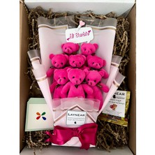 Laynear Hi Barbie Pembe Peluş Ayı Hediye Çiçek Buketi
