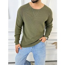 Elku Moda Kazak Oversize Örme Natural Pamuk Tüylenmeyen Kazak Salaş Tarz Triko Sweatshirt