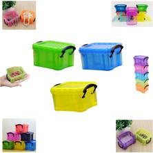 Paras Ticaret Kapaklı Mini 9 Adet Simli 3 Renk Aksesuar Iğne Düğme Boncuk Takı Vida Malzeme Vb. Kutusu (8,4 cm x 5 cm x 6,4 Cm)