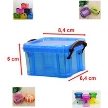 Paras Ticaret Kapaklı Mini 9 Adet Simli 3 Renk Aksesuar Iğne Düğme Boncuk Takı Vida Malzeme Vb. Kutusu (8,4 cm x 5 cm x 6,4 Cm)