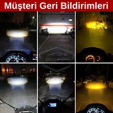 ŞüsCarOto Aksesuar Otomobil Araç Motosiklet Mercekli Far Ampulü LED Far Çift Renk Sarı-Beyaz Csp LED Lamba Delici Yayıcı Uzun Kısa 1 Adet H4