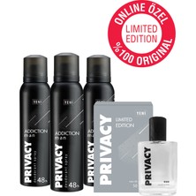 Privacy Men Limited Edition Edt Erkek Parfüm 50 ml ve Addiction Men Deodorant 3X150 ml