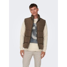 Only & Sons Bordo Erkek Yelek 22022232_ONSMELVIN Lıfe Puffer Vest