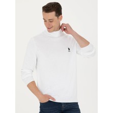U.S. Polo Assn. Balıkçı Yaka Slim Fit Beyaz Erkek Kazak YBS-SK23