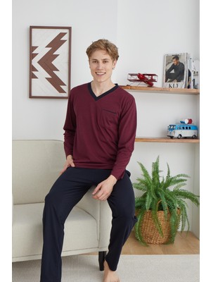 Kly Pijama Kly 9107 V Yaka Battal Büyük Beden Pijama Takım