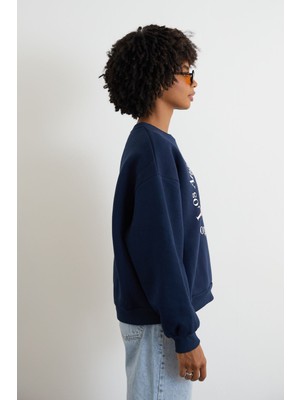 Foremia Baskılı Sweatshirt-Lacivert