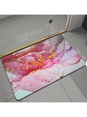 Masoffy 08 60X90 cm Banyo Paspas Mermer Desen Emici Hızlı Kuruyan Banyo Halısı Kaymaz Giriş Kapısı Mat Nappa Cilt Banyo Zemin Mat Mutfak Mat (Yurt Dışından)