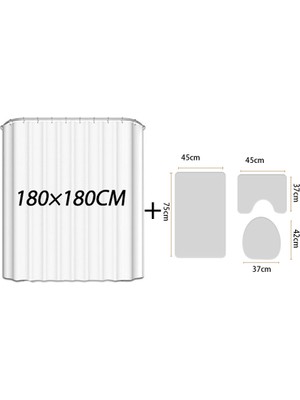 Masoffy 4 ADET-305 Çiçek Avrupa Tarzı Ev Dekor Tuvalet Paspas Banyo Paspas ve Duş Perde Seti Banyo Halı Seti Kaymaz Banyo Ayak Mat (Yurt Dışından)