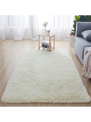 Masoffy Bej Yaklaşık 50X120 cm Yumuşak Peluş Banyo Halı Yatak Odası Başucu Ayak Mat Düz Renk Su Emme Halı Kalınlaşmak Kaymaz Banyo Paspas Zemin Halı (Yurt Dışından)