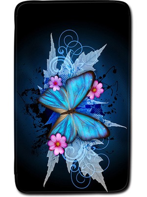 Masoffy Yb Mor Çiğdem Banyo Paspas Çiçek Tuvalet Mat Kaymaz Tuvalet Koltuk Örtüsü Kilim Baskı Banyo Halı Ev Dekor Için 1 Adet Battaniye (Yurt Dışından)