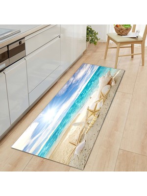 Masoffy HZ073--DD 40X120CM-15.7X47.2IN 3D Plaj Kabuk Halıları Ev Banyo Kaymaz Kapı Paspasları Halı Kabuklu Denizyıldızı Paspas Oturma Odası Zemin Ayak Pedi Mutfak Mat (Yurt Dışından)