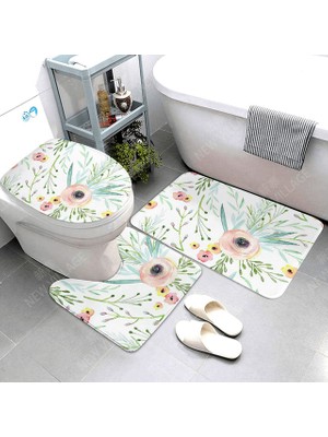 Masoffy 22106SJT-001329- 75X44.45X37.41X38CM Kaymaz Banyo Paspas Banyo Küçük Halı Duş Mat Dekoratif Emici Ayak Mat Giriş Küvet Tuvalet Halısı Morandi Iskandinav Mektubu (Yurt Dışından)