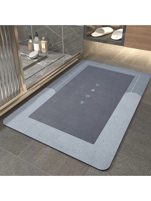 Masoffy Oval Koyu Gri 40X60 cm Süper Emici Zemin Mat Çabuk Kuruyan Banyo Halısı Mutfak Yağa Dayanıklı Napa Cilt Banyo Paspası Modern Basit Kaymaz Paspaslar (Yurt Dışından)