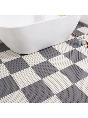 Masoffy Mavi 30X30 cm Banyo Kaymaz Mat Ekleme Paspas Ev Tuvalet Tuvalet Duş Odası Banyo Odası Ayak Mat Su Geçirmez Su Geçirmez Mat (Yurt Dışından)