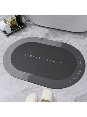 Masoffy Oval-A 40X60 cm Emici Banyo Paspas Çabuk Kuruyan Banyo Halısı Kaymaz Paspaslar Giriş Paspas Nappa Deri Mat Halı Alfombras Para Baño Ev (Yurt Dışından)