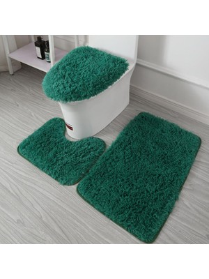 Masoffy Kirli Beyaz 3 Adet/takım Renkli Banyo Paspas Seti Dikdörtgen Kabarık Kıllar Banyo Halıları Modern Tuvalet Kapağı Kilim Seti Banyo Aksesuarları (Yurt Dışından)