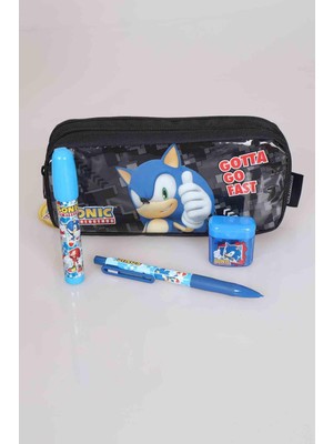 LİSANSLI SONIC KALEM ÇANTASI , VERSATİL UÇLU KALEM 0.7 MM , ROKET SİLGİ VE KALEMTRAŞ SETİ