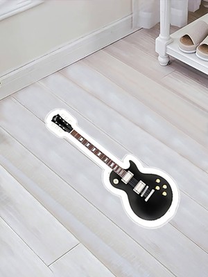 Colorix Carpet Özel Kesim Gitar Desenli Kaymaz Taban Paspas No: 182