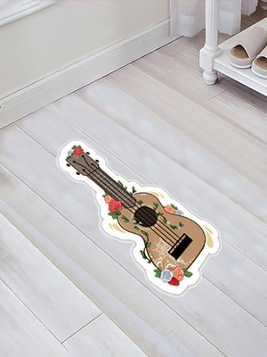 Colorix Carpet Özel Kesim Gitar Desenli Kaymaz Taban Paspas No: 183