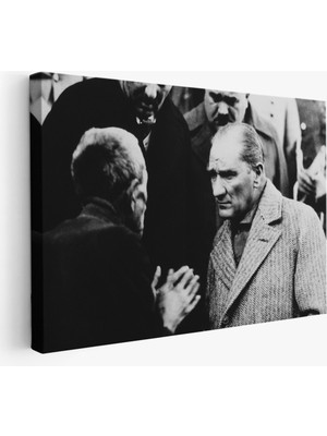 Lila Fil Atatürk Portre Tablosu Mustafa Kemal Atatürk Dikdörtgen Dekoratif Kanvas Duvar TABLOSU-FV-147