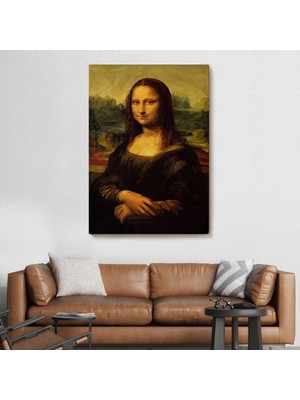 Lila Fil Mona Lisa Leonardo Da Vinci Tablosu Dekoratif Kanvas Duvar TABLOSU-5955