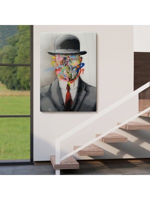 Lila Fil Rene Magritte Ünlü Resim “insanın Oğlu” Graffiti Pop Art TABLOSU-6316