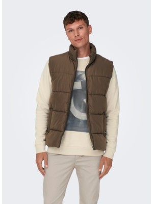 Only & Sons Bordo Erkek Yelek 22022232_ONSMELVIN Lıfe Puffer Vest