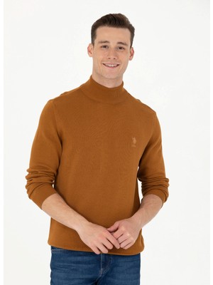 U.S. Polo Assn. Balıkçı Yaka Slim Fit Hardal Erkek Kazak YBS-SK23