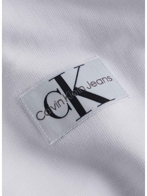 Calvin Klein Jeans Kapüşon Yaka Düz Beyaz Kadın Sweatshırt J20J222732YAF