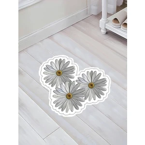 Colorix Carpet Özel Kesim Çiçek Desenli Kaymaz Taban Paspas No: 118