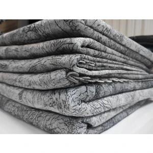 Süngerli Koltuk Çekyat Örtüsü Damar Desenli Parlak Gri