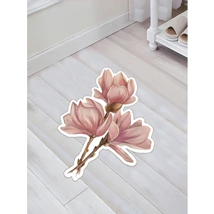 Colorix Carpet Özel Kesim Çiçek Desenli Kaymaz Taban Paspas No: 132