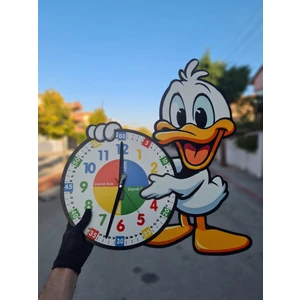 Ördek Temalı Montessori Çocuk Odası Eğitici Duvar Saati