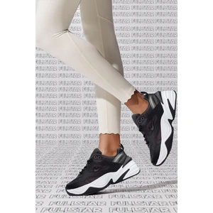 M2K Tekno Leather Unisex Reflector Sneaker Hakiki Deri Siyah Spor Ayakkabı