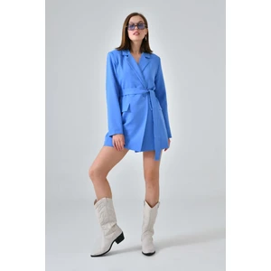 Indigo Kuşaklı Ceket