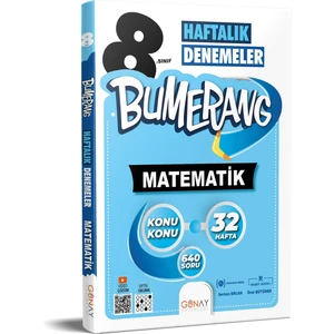Günay Yayınları Güncel 8. Sınıf Bumerang Haftalık Denemeler Matematik (2023-2024) Gücel Baskı
