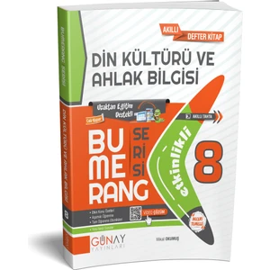 Günay Yayınları 8. Sınıf Din Kültürü ve Ahlak Bilgisi Bumerang Etkinlikli Kitap Konu Anlatımlı Soru