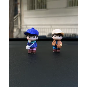 Araba Içi Torpido Üstü Sevimli Şapkalı Çift Dekorasyon Biblo Torpido Süsü