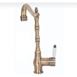 Mutfak Bataryası Rustik Evye Musluğu Antik Gold Batarya Vintage Tasarım Eskitme Evye Musluğu