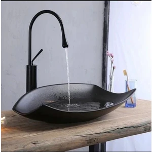 Çanak Lavabo Bataryası Siyah Lavabo Musluğu Siyah Banyo Musluğu Drop Design Çanak Armatür